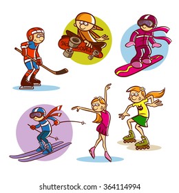 Kids playing various sports