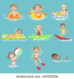 泳いでいる子供 のイラスト素材 画像 ベクター画像 Shutterstock