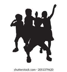 Kids Plying Dancing Silhouette Vector Stock Vector (Royalty Free ...