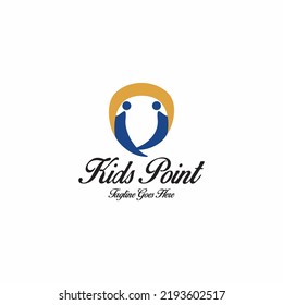 Kids point logo design concept. Vector illustration