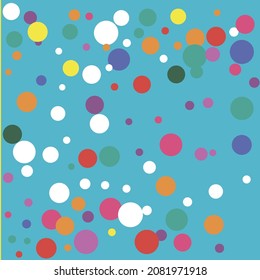 Kids Polka Dots Children Turquoise Orange Pattern. Red Multicolor Color Pastel Pink Background. Play Purple White Colorful Indigo Dark Textile. Green Yellow Blue Circles Rainbow Wallpaper.