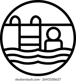 Kids Pool Vector Line Icon Design