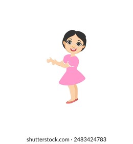 kids pose in cute orange clothes vector