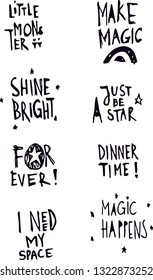 kids poster motivation quote set