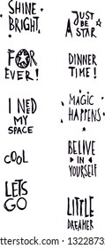 kids poster motivation quote set