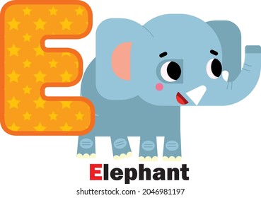 Kids preschool cards with letters and animal