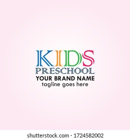 Kids Preschool vector logo, Kids Montessori school vector logo design 