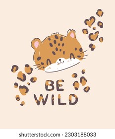 Kids print trend leo and leopard spots vector