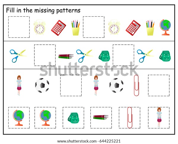 kids printable game preschool kindergarten worksheet stock vector