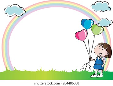 kids with rainbow in the background