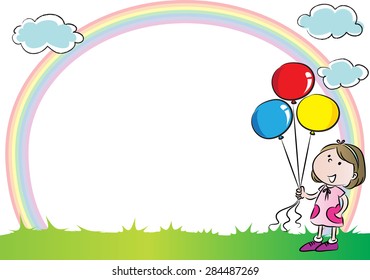 Kids Rainbow Background Stock Vector (Royalty Free) 284487269 ...