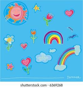 Kids rainbow summer set.
to see similar designs, please visit my gallery