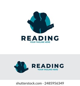 Kids read logo design, suitable for illustrating literacy concepts or things related to education