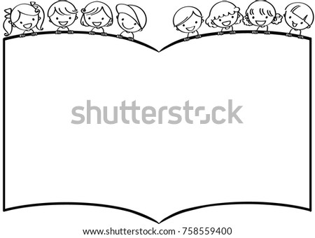 Kids Reading Book Blank Border Stock Vector (Royalty Free) 758559400 ...