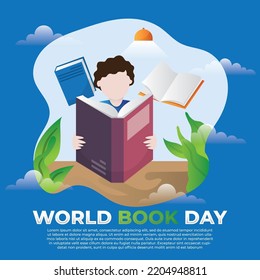 Kids reading book illustration, people reading book icon vector, Textbooks for academic studies