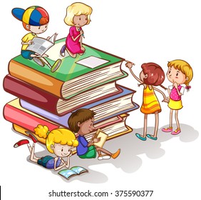 Children Reading Clip Art Images Stock Photos Vectors Shutterstock