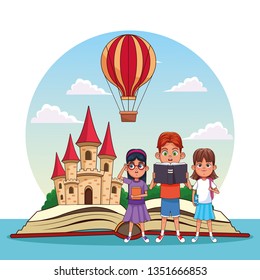 Kids reading fairy tales