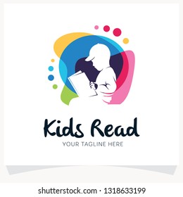 Kids Reading Logo Design Template Inspiration