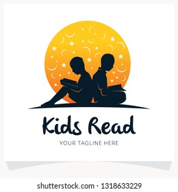 Kids Reading Logo Design Template Inspiration