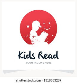 Kids Reading Logo Design Template Inspiration