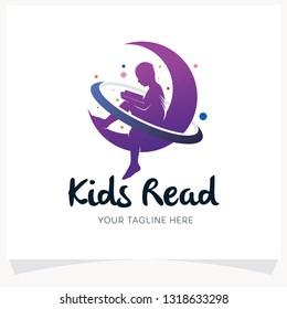 Kids Reading Logo Design Template Inspiration