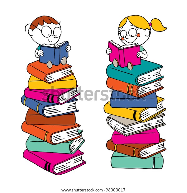 Reading Tree Kids Reading Pile Of Books Stack Of Books Book Cover