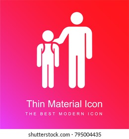 Kids red and pink gradient material white icon minimal design