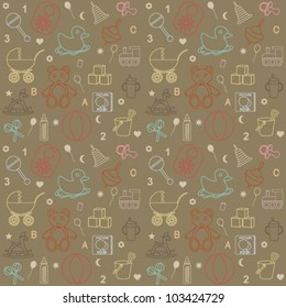 Kids related seamless pattern 1