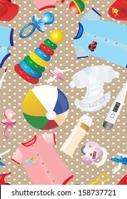 Kids related seamless pattern