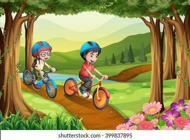 Kids riding in the park