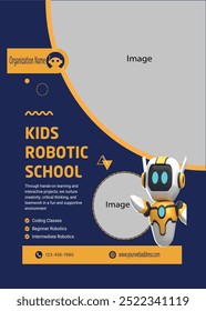 Los niños de la escuela robótica Los estudiantes de la escuela secundaria Junior construyen robots, drones en tecnología, clases de ingeniería.