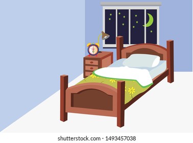kids room and bed vector illustration
