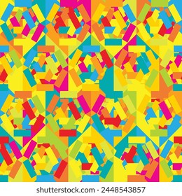 Kids room colorful geometric seamless pattern. Good for decorating a children room, toys, print on fabric, wallpaper and more. 