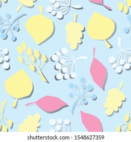 Kids room simple nature elements. Leaves and berries