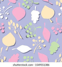 Kids room simple nature elements. Leaves and berries