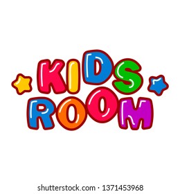 Kids room vector cartoon banner. Colorful  banner  for children's playroom decoration