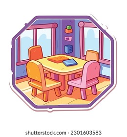 Vector de habitación para niños aislado en blanco