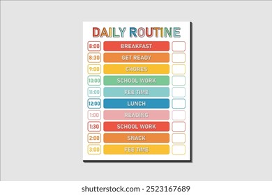 Kids Routine Chart, Daily Routine KDP Interior Design