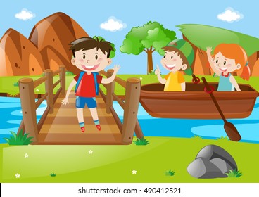 Illustration Stickman Kids Making Movie Film Stock Vector (Royalty Free ...