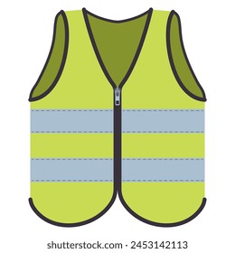 Kids safety reflective vest vector cartoon illustration isolated on a white background.