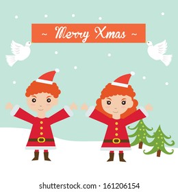 kids in santa costume