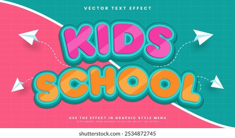 Kids School 3D editable text effect Template