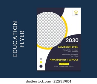 Kids school admission education flyer template