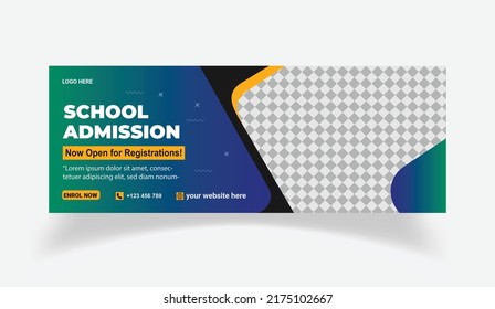  Kids School Admission Facebook Cover, web banner