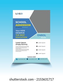 Kids School Admission Flyer Design Template, school admission flyer, creative flyer design 