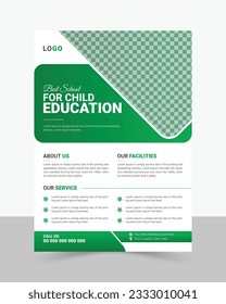 Kids School Admission Flyer Design, Educational Template.