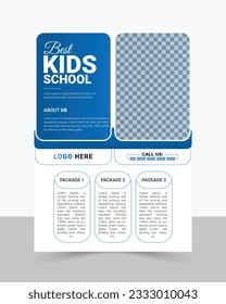 Kids School Admission Flyer Design, Educational Template.