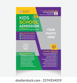 Kids School Admission Flyer modern template design