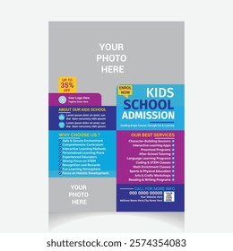 Kids School Admission Flyer modern template design