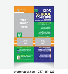 Kids School Admission Flyer modern template design